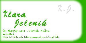 klara jelenik business card